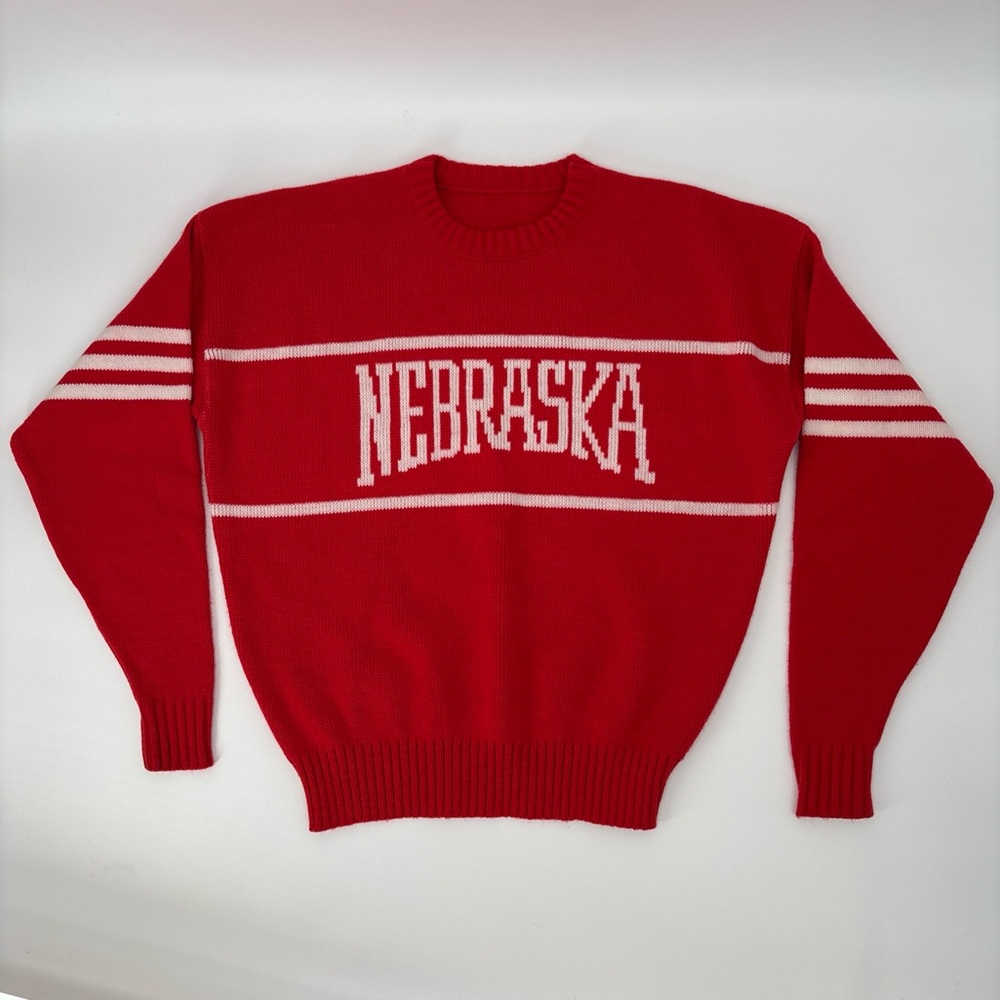 Vintage Nebraska Cornhuskers Sweater Large Cliff Engle NCAA Red Crewneck NO TAGS